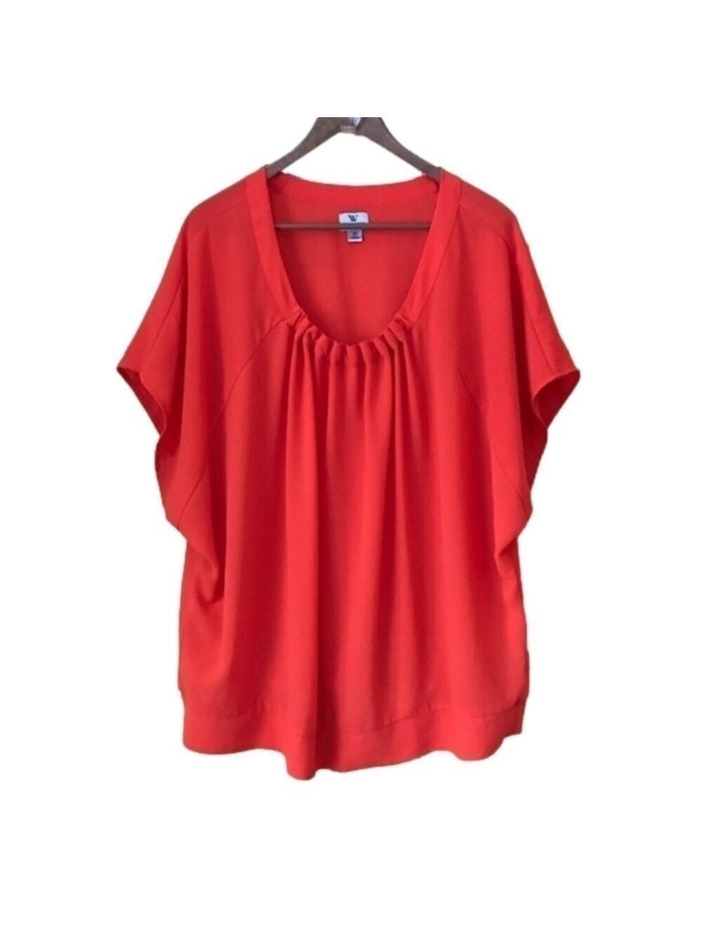 Worthington woman pleated neck blouse plus size 2X